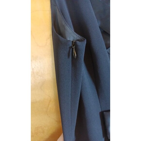 Laundry by Shelli Segal Navy Blue Maxi Dress Criss Cross Back Formal Gown Size 2 - Picture 5 of 9